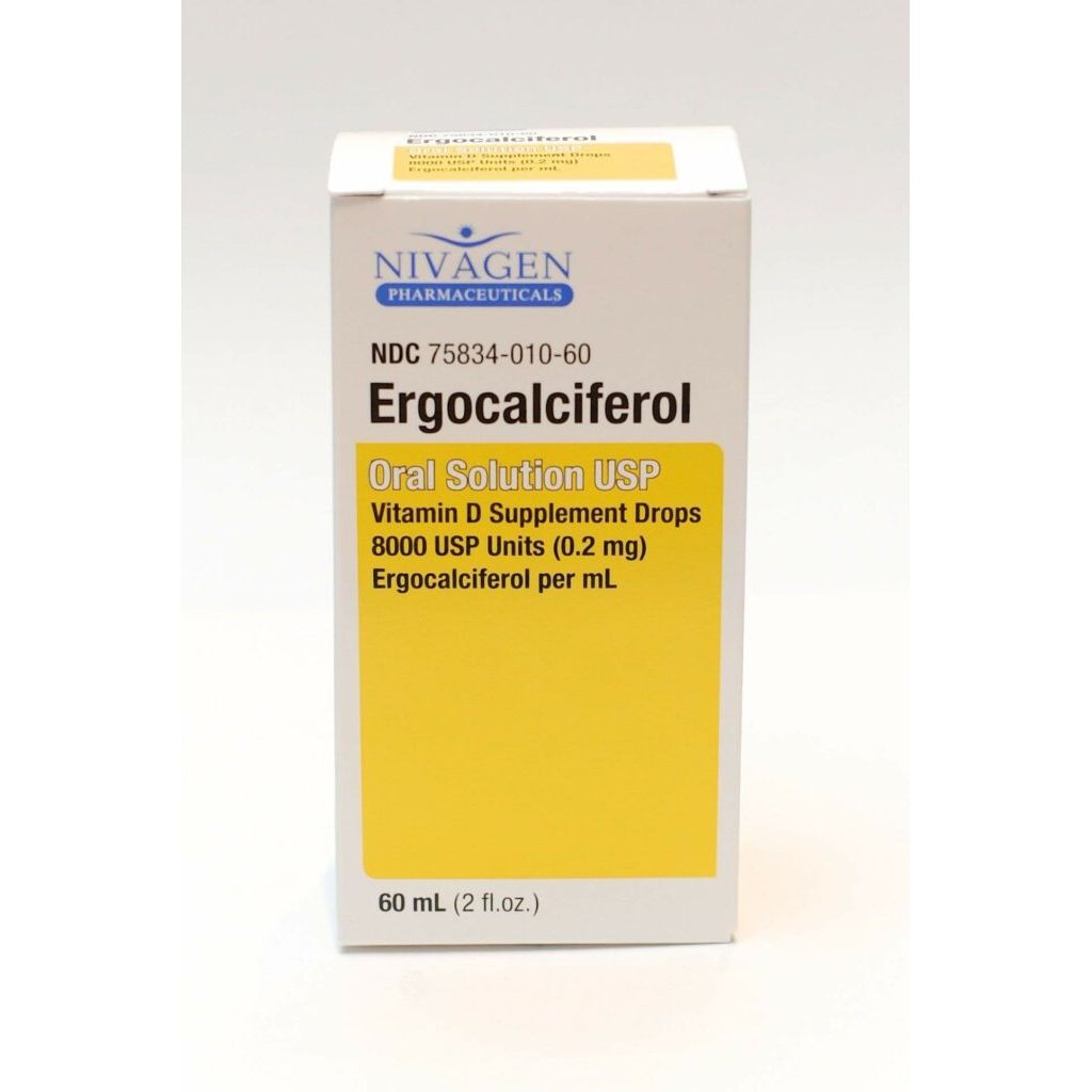 Nivagen Ergocalciferol Vitamin D Supplement Drops -2 Oz