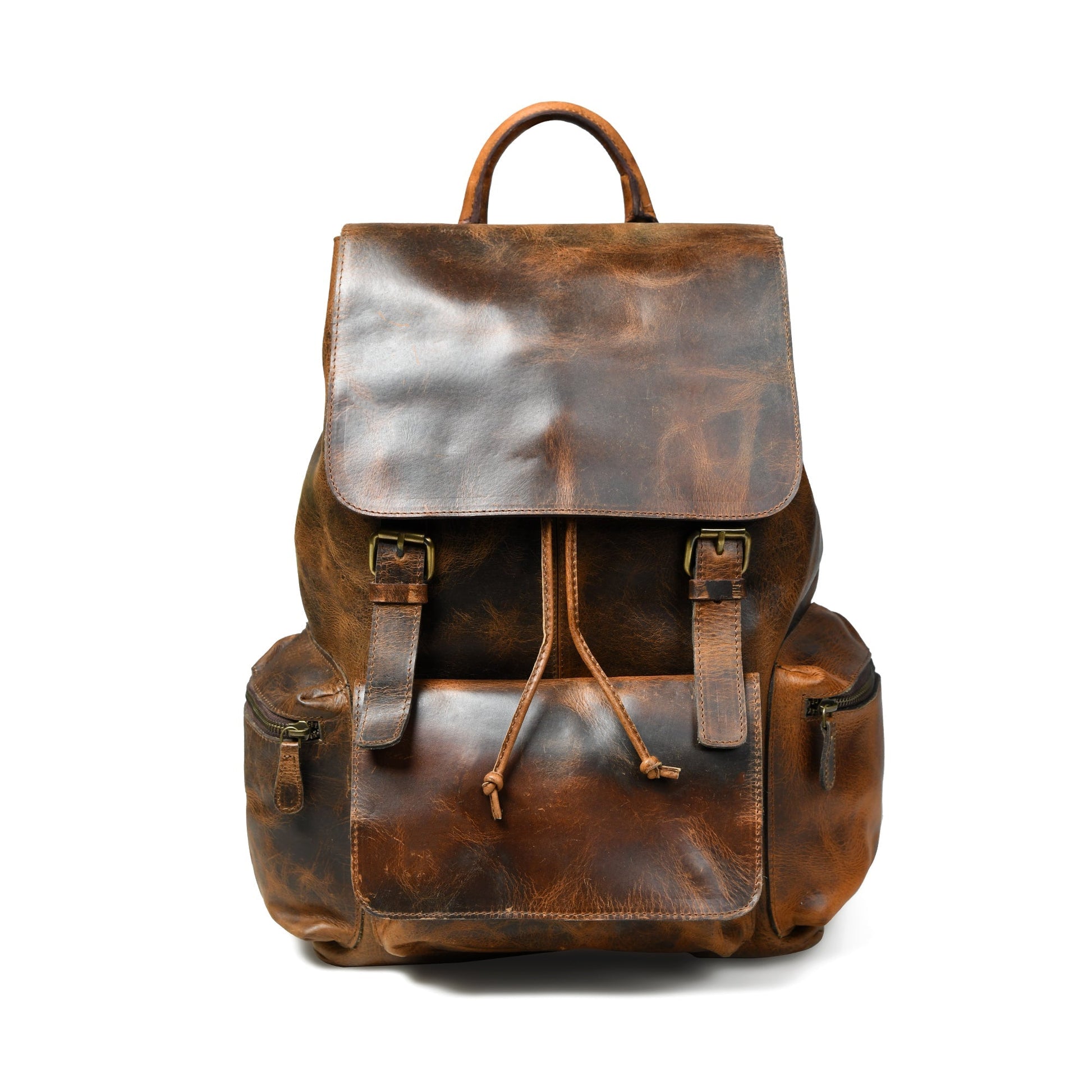 Vortex Leather Backpack: Burnt Brown - Osadia Concept Store