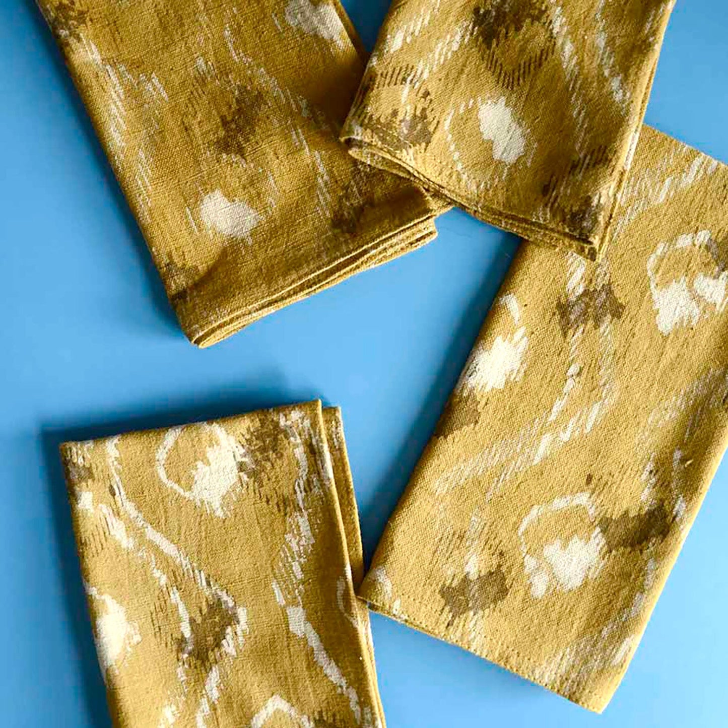 Yellow Cotton Dining Napkins, Sustainable Table Linen (Set of 4) - Bali