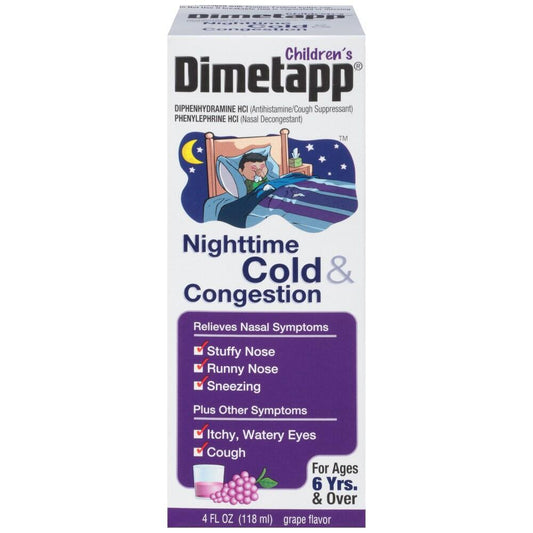 Dimetapp Children's Nighttime Grape Flavor Cold & Congestion 4 Fl Oz