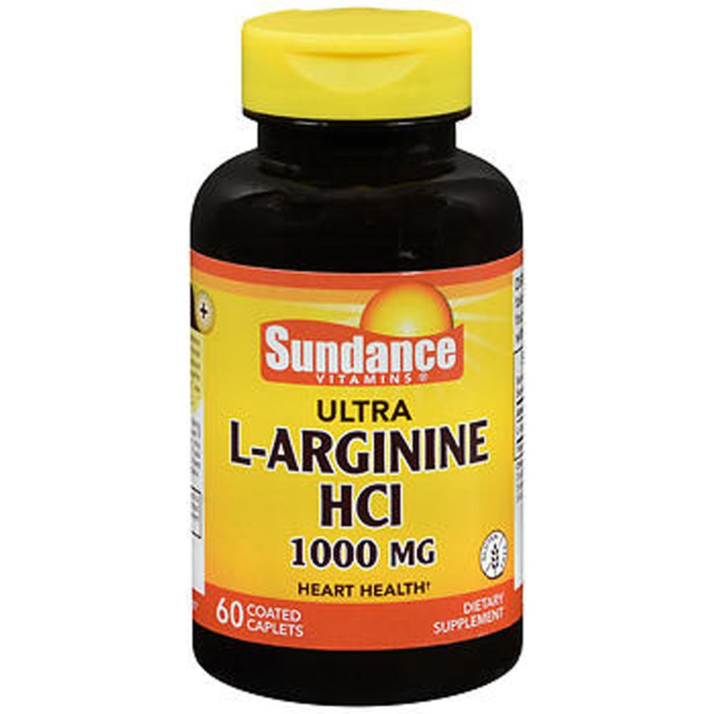 Sundance Ultra L-Arginine HCL Coated Caplets, 1000 Mg, 60 Tabs