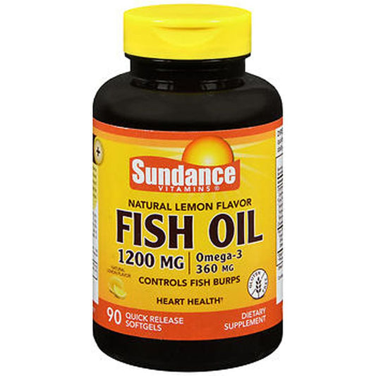 Sundance Vitamins Fish Oil 1200 Mg Omega 3 Softgels, Natural Lemon Flavor