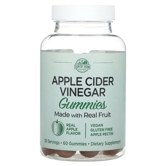 Country Farms Apple Cider Vinegar Gummies, Real Apple, 60 Gummies