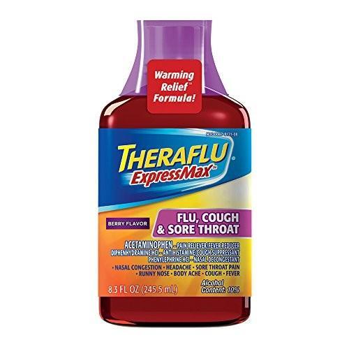 Theraflu Cough & Sore Throat, Berry Flavor 8.3 Oz