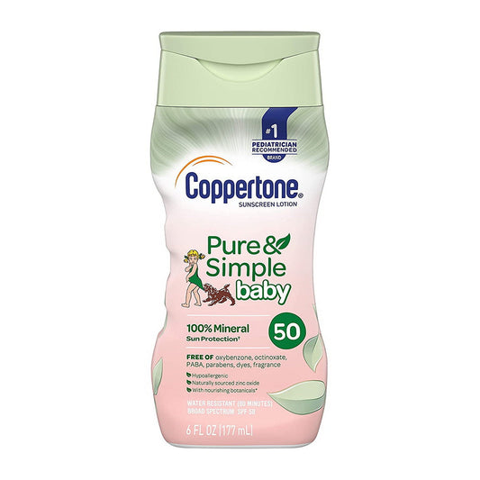 Coppertone Sunscreen Lotion, Pure & Simple Baby, SPF 50
