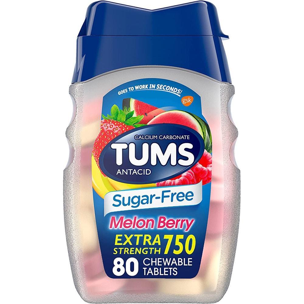 Tums Sugar Free Extra Strength Antacid Melon Berry Chewable Tablets
