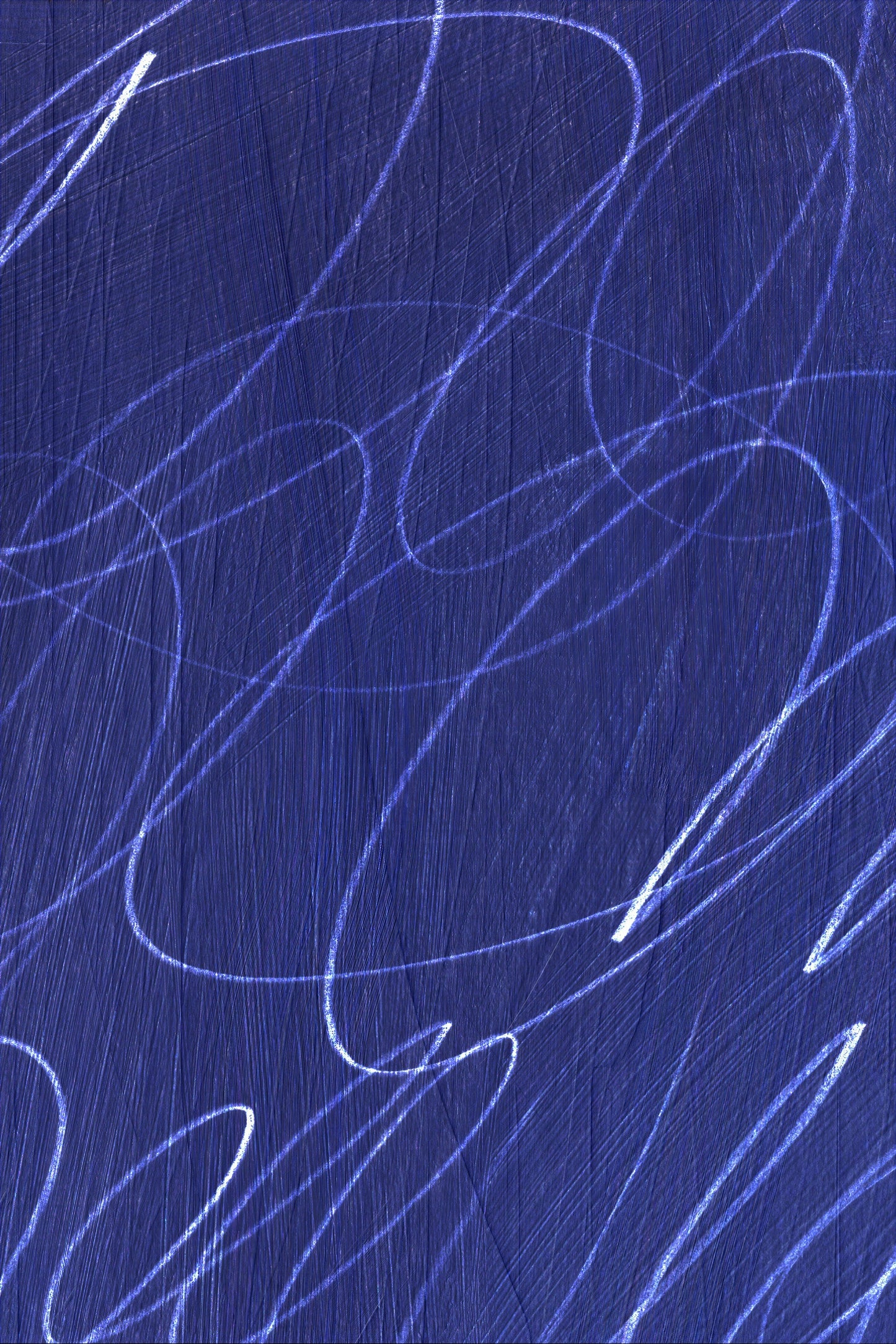 Gestural Marks in Deep Ocean Framed Wall Art
