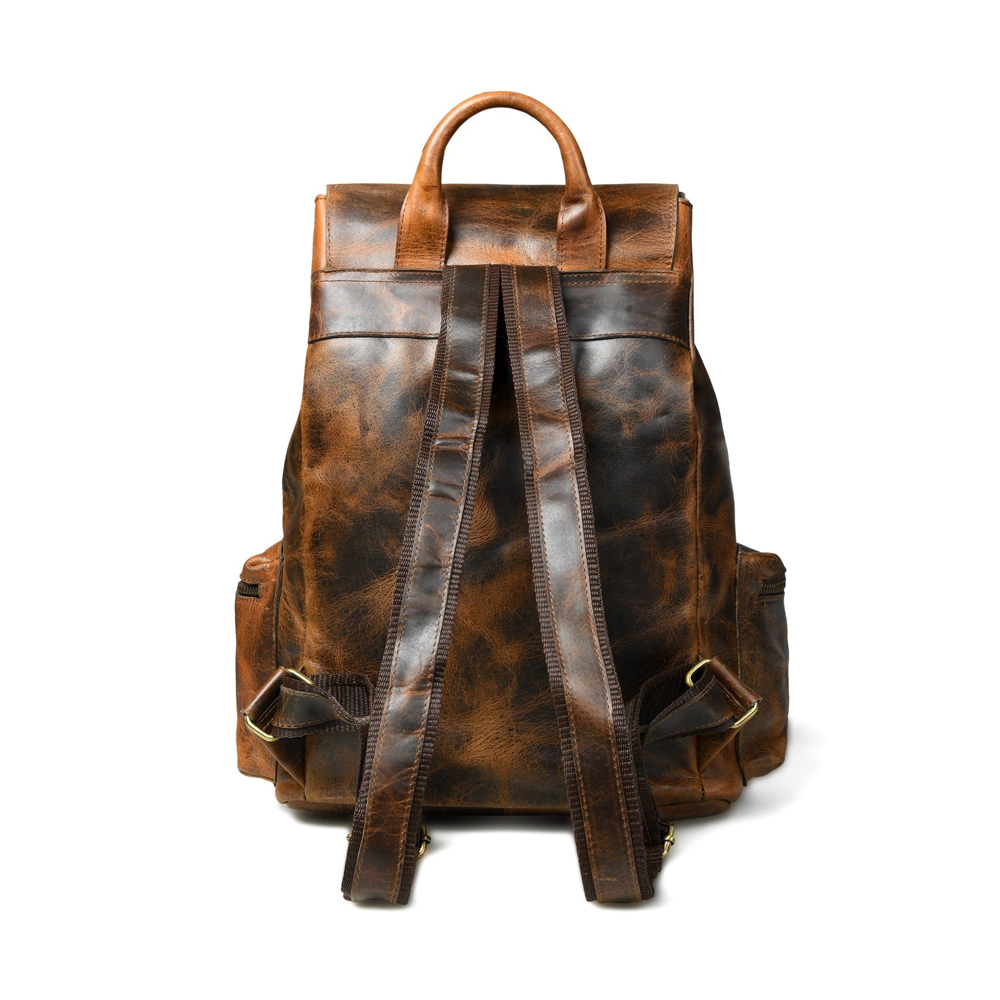 Vortex Leather Backpack: Burnt Brown - Osadia Concept Store