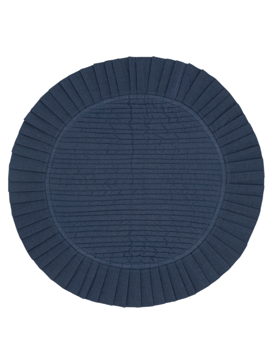 Navy Ruffle Circle Placemat | Set of 2