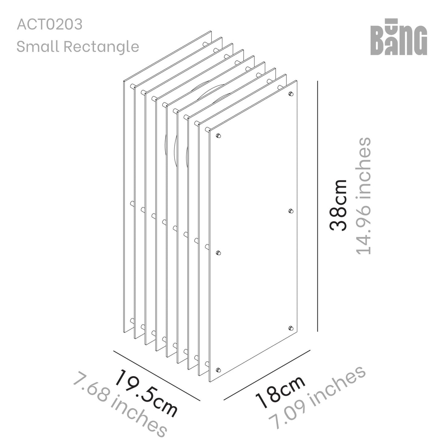 Lớp small rectangle in clear acrylic