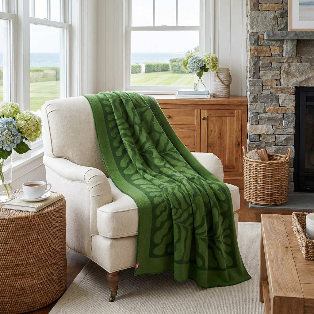 Southampton Home Merino Wool Fleece Throw ~ Leaf ~