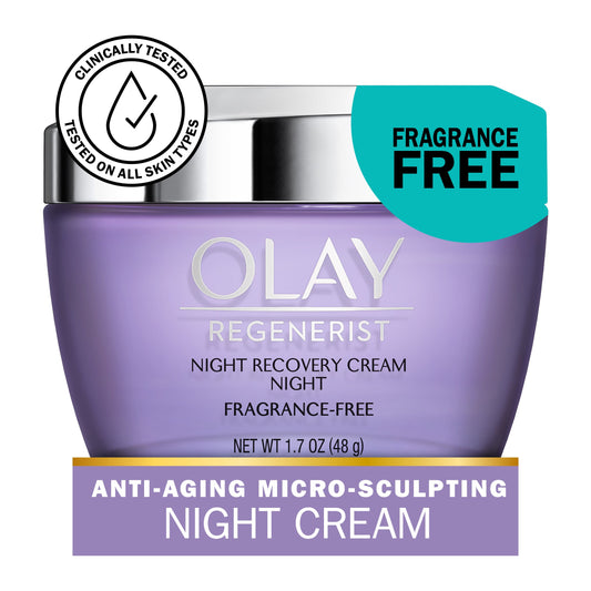 Olay Regenerist Night Recovery Cream Face Moisturizer, Fragrance Free, 1.7 Oz