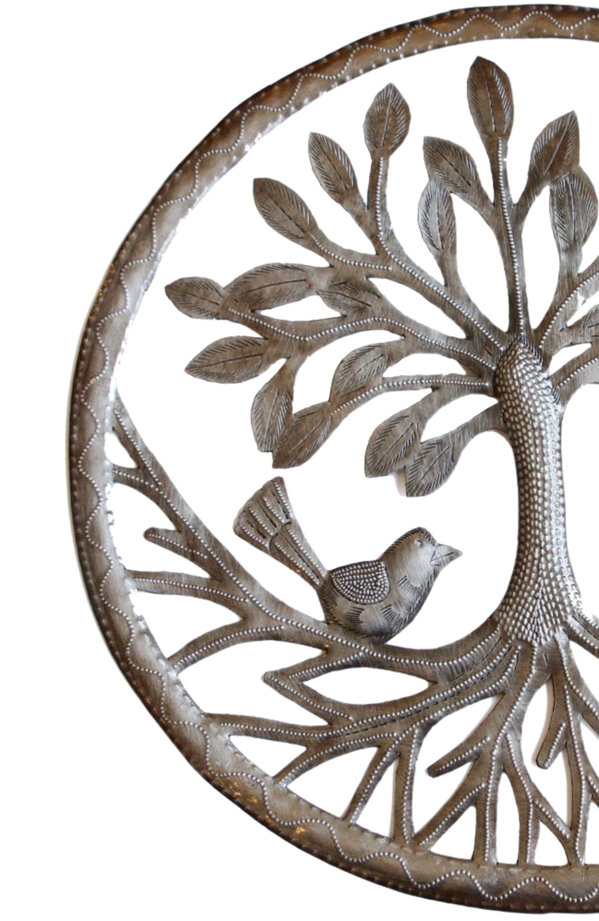 Haitian Tree of Life Metal Art - Round