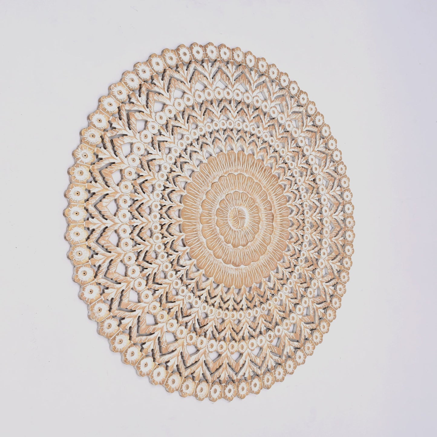 Wooden Floral Hand Carved Mandala