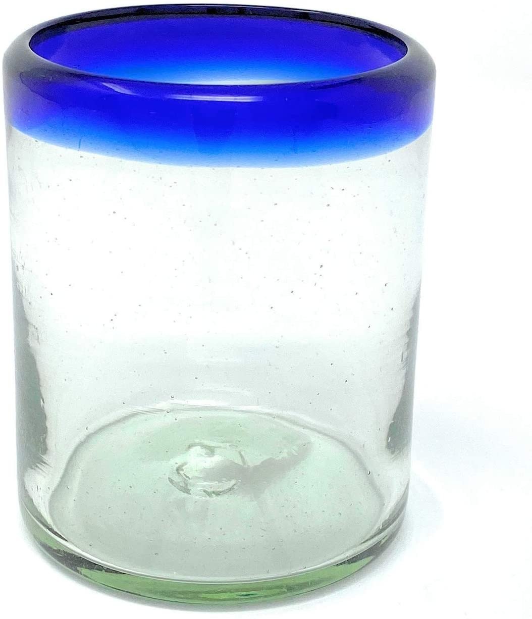 Cobalt Blue Rim Tumbler Glasses - Set of 6