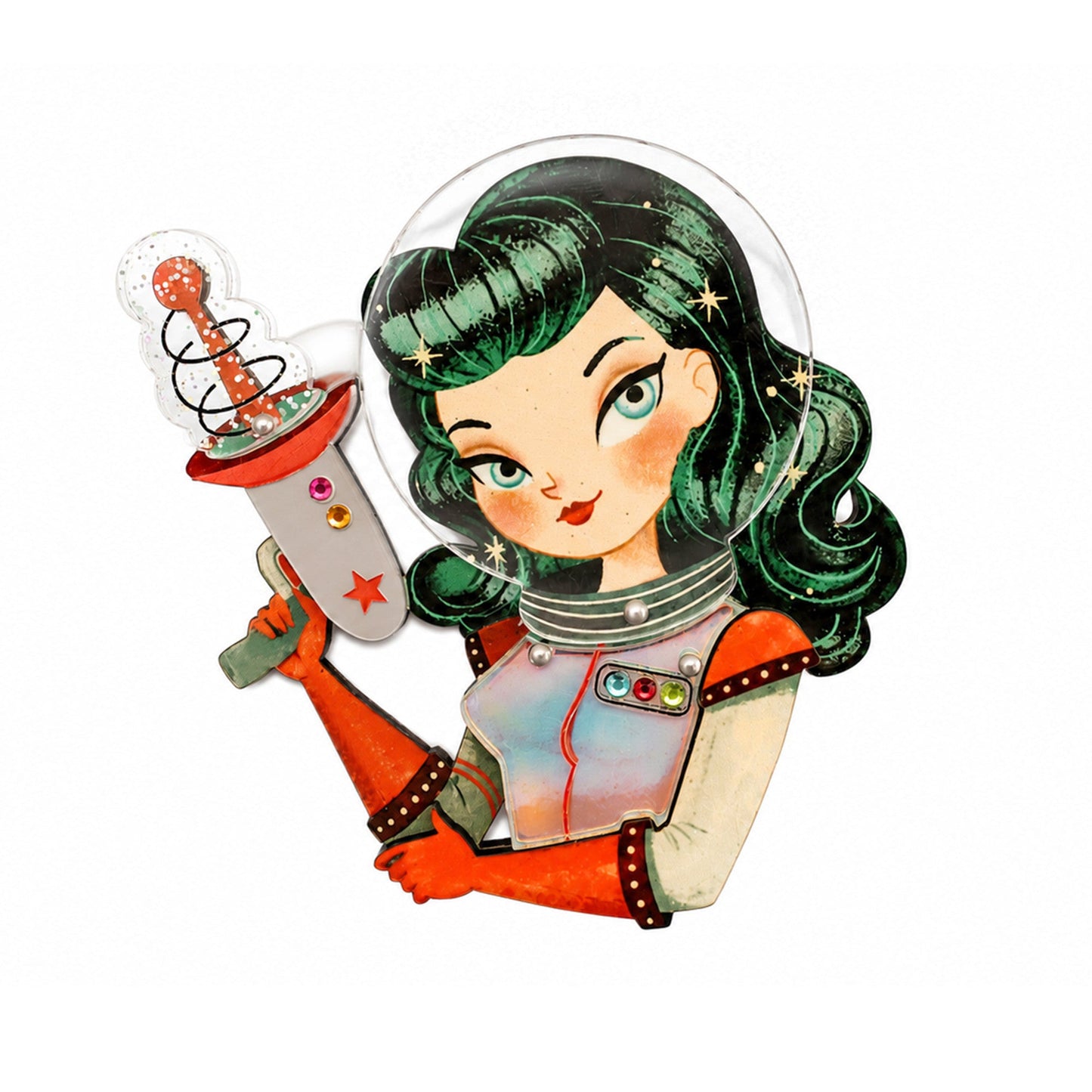 Atomic Astronaut Brooch by Laliblue