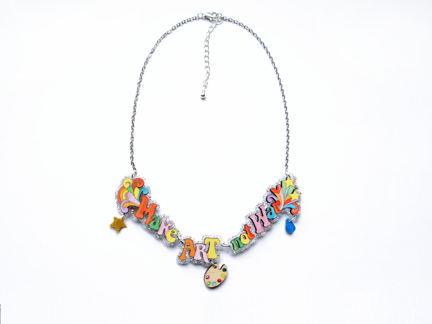 Make Cakes Not War Necklace by Laliblue – Retro Statement Necklace Vintage Inspired