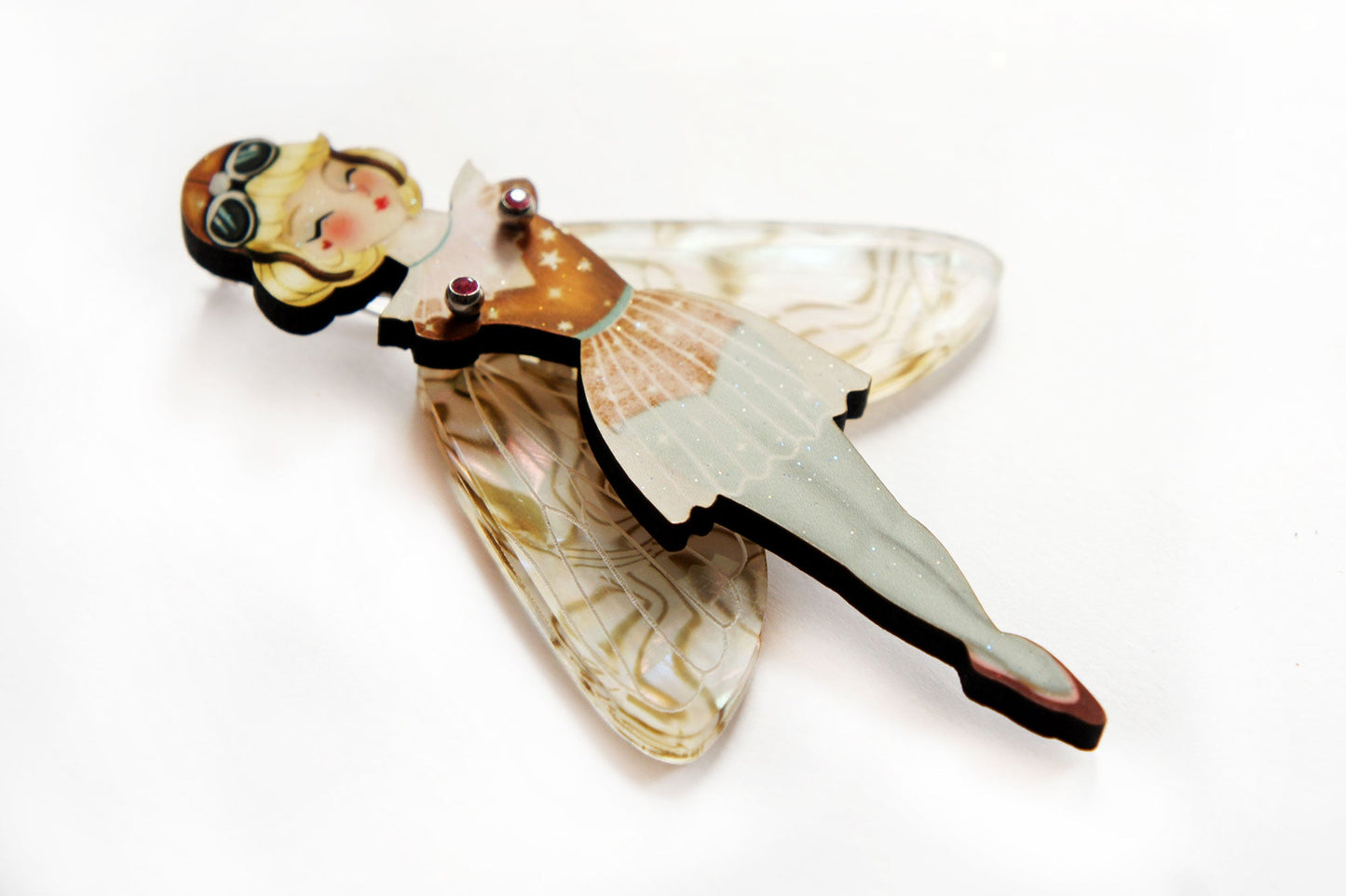 Butterfly Woman Halloween Brooch by Laliblue