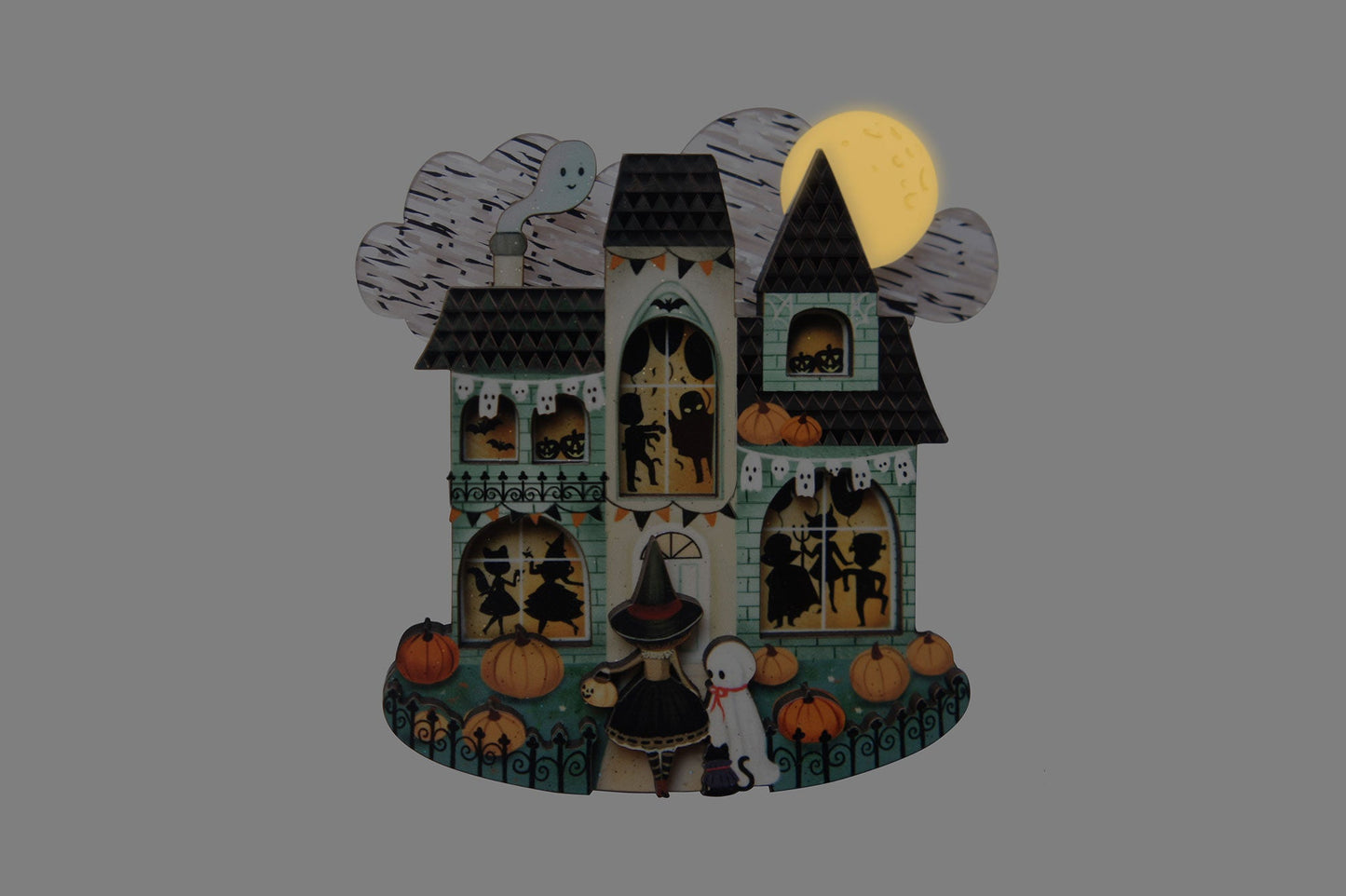 Halloween Party House Brooch by Laliblue