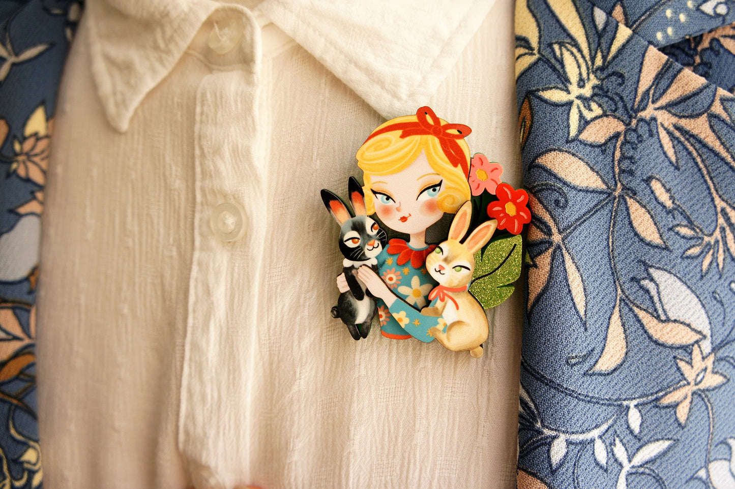 Rabbit Lover Brooch by Laliblue