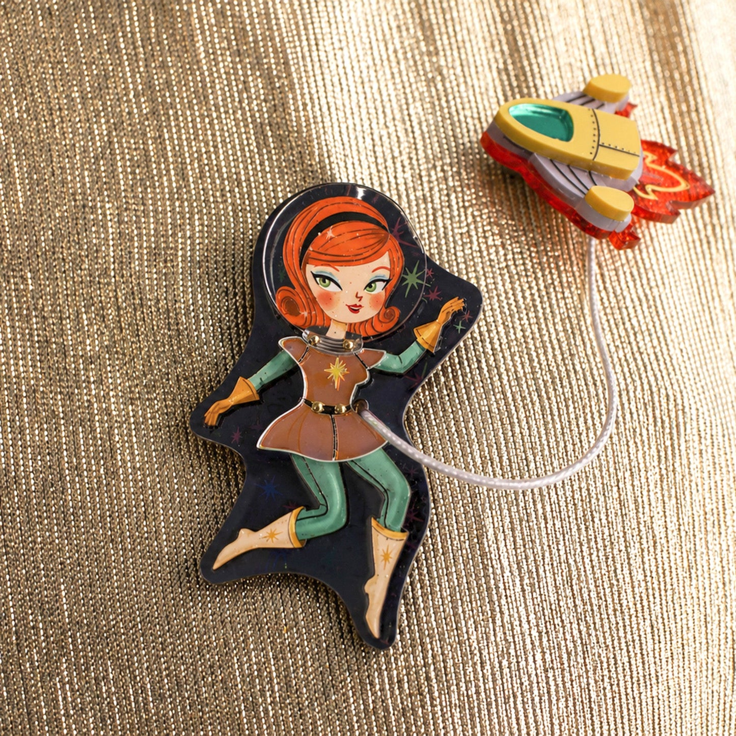 Cosmic Connection Double Brooch by Laliblue