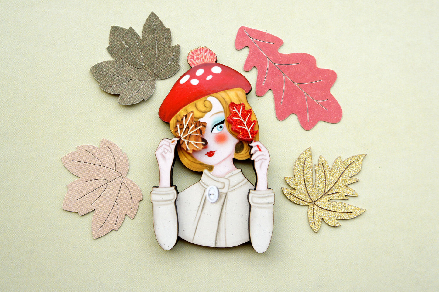 Autumn girl brooch by Laliblue