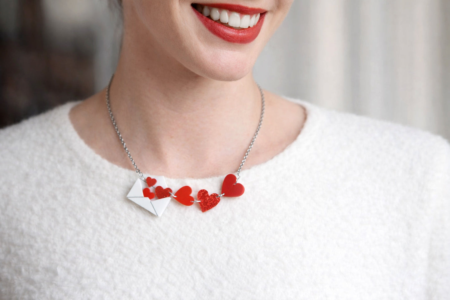Love Letters Necklace by Laliblue - Red