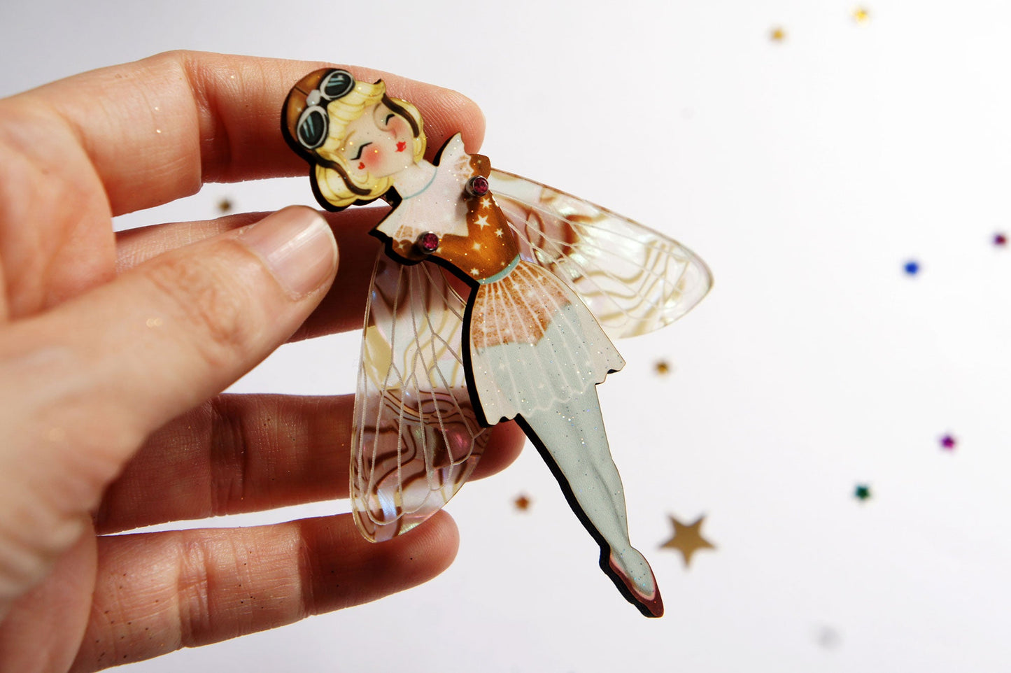 Butterfly Woman Halloween Brooch by Laliblue