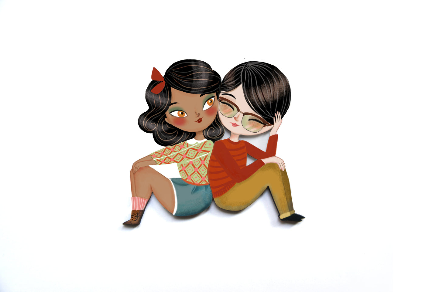 Puzzle with girl of African descent brooch by Laliblue