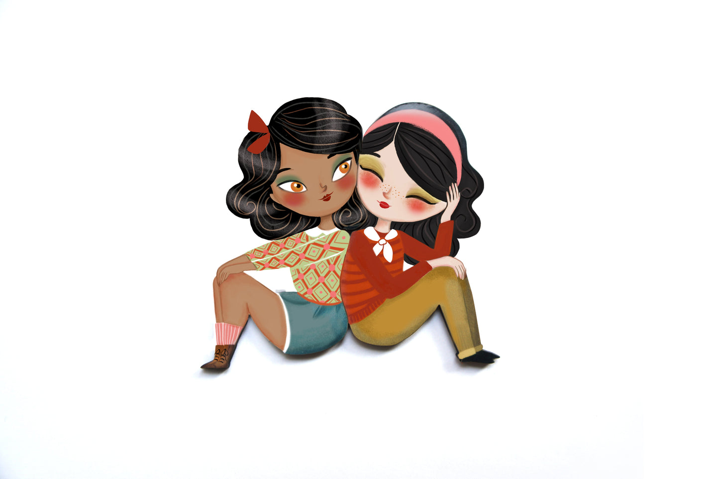 Puzzle with girl of African descent brooch by Laliblue