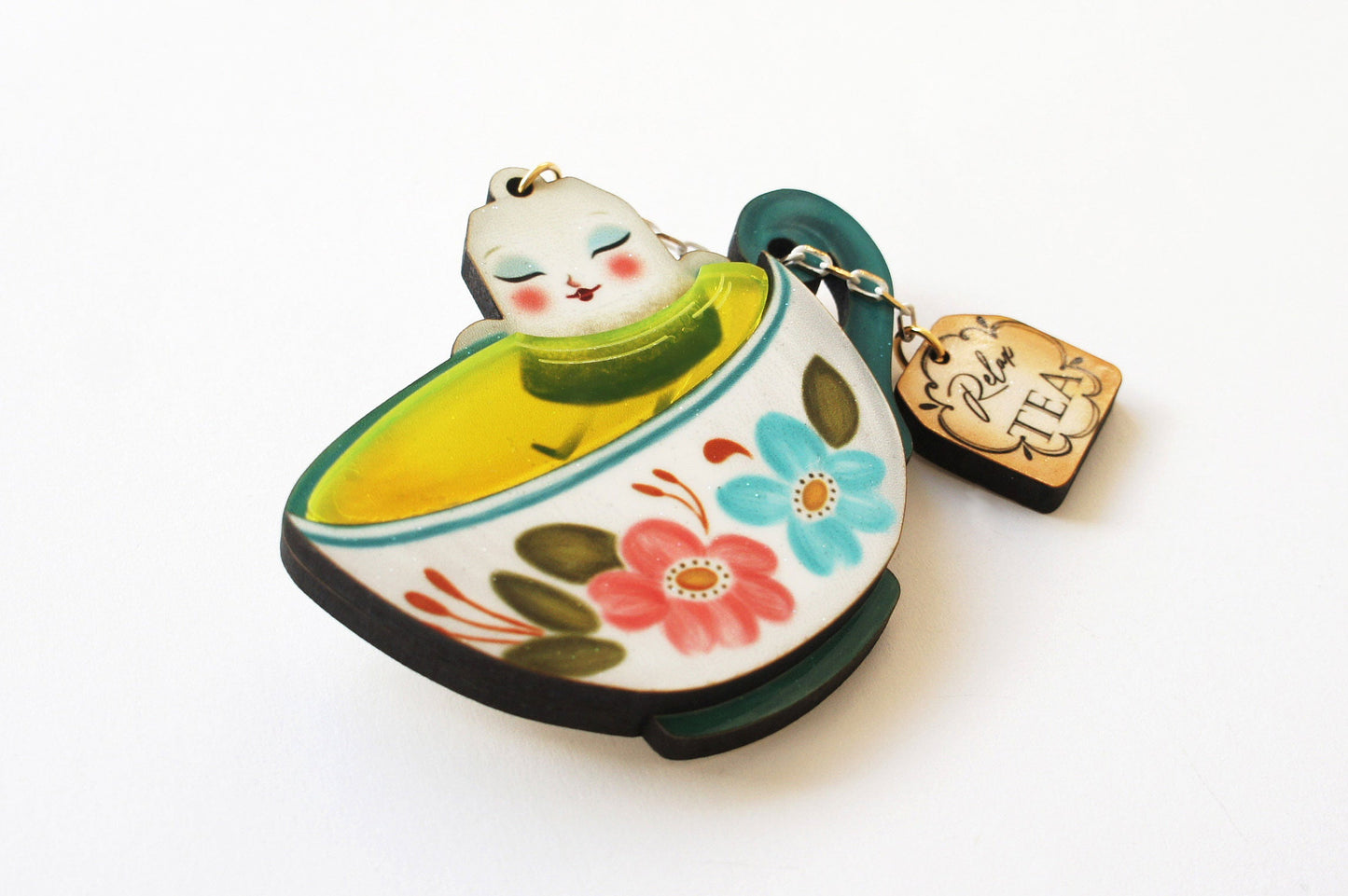 Relax Tea Brooch by Laliblue
