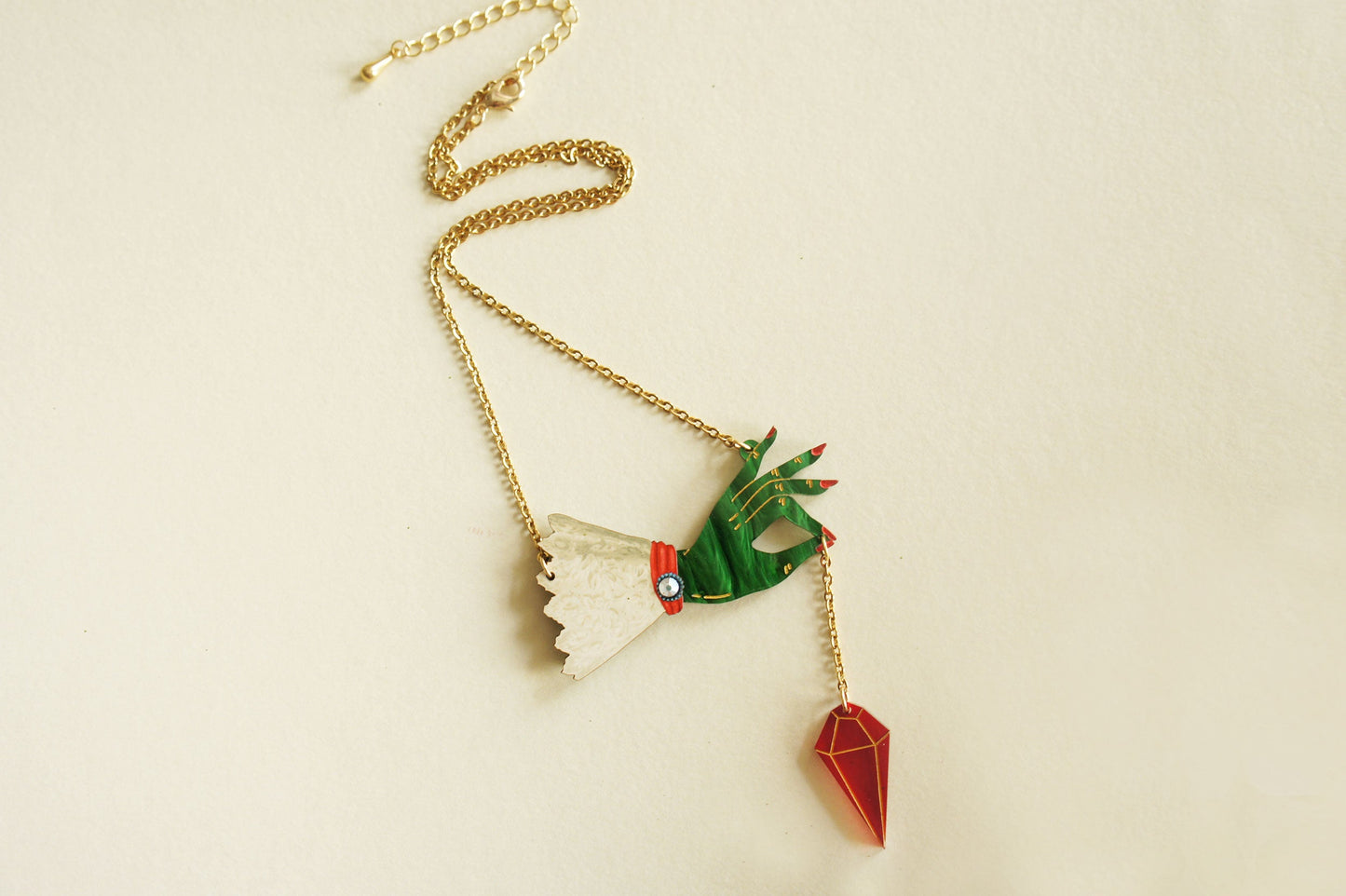 Witch Pendulum Halloween Necklace by Laliblue