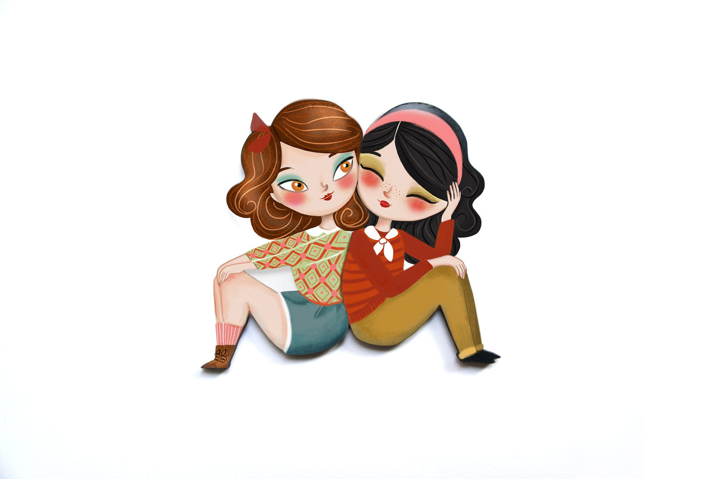 Puzzle with redhead girl brooch by Laliblue