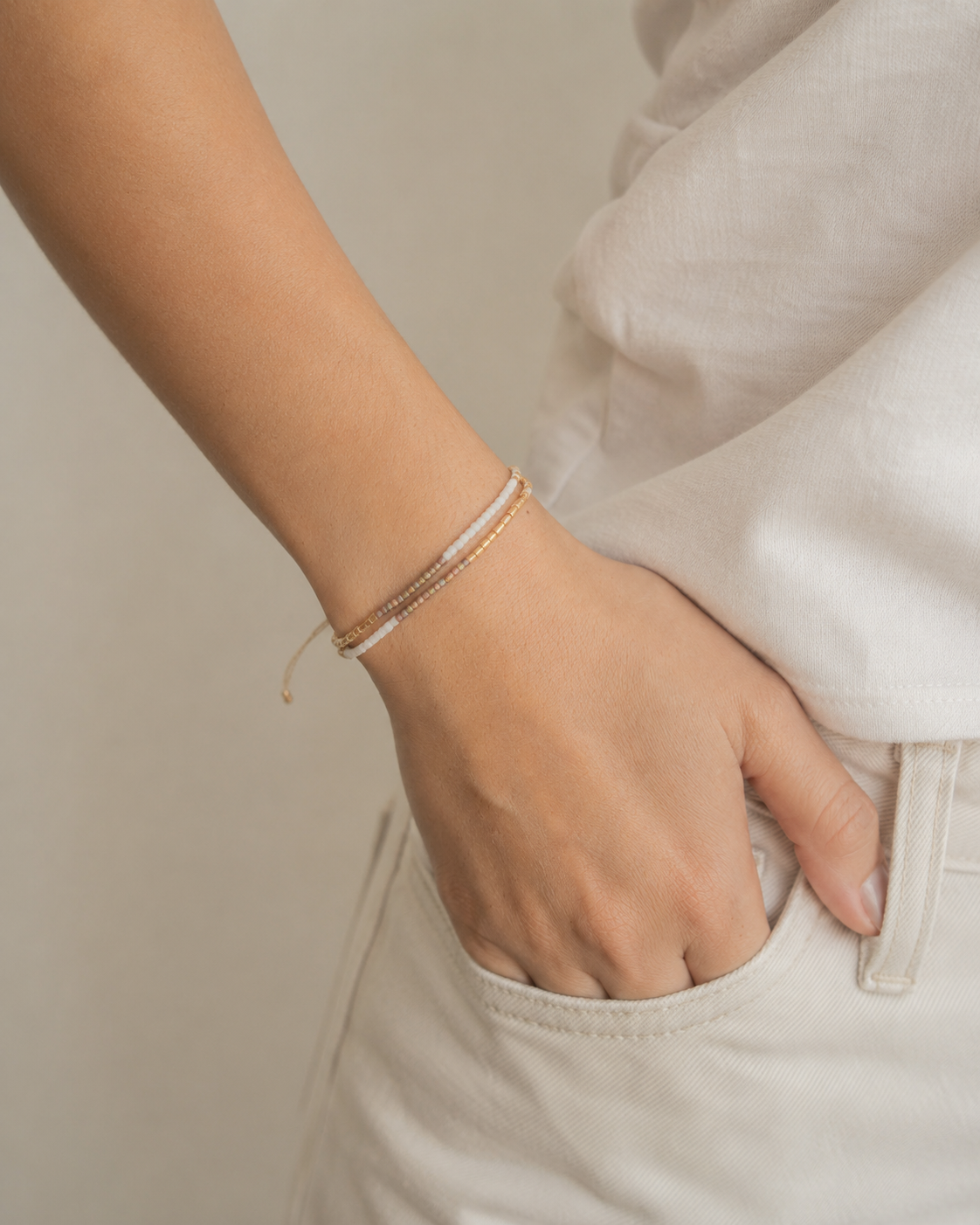 Golden Beaded Bracelet