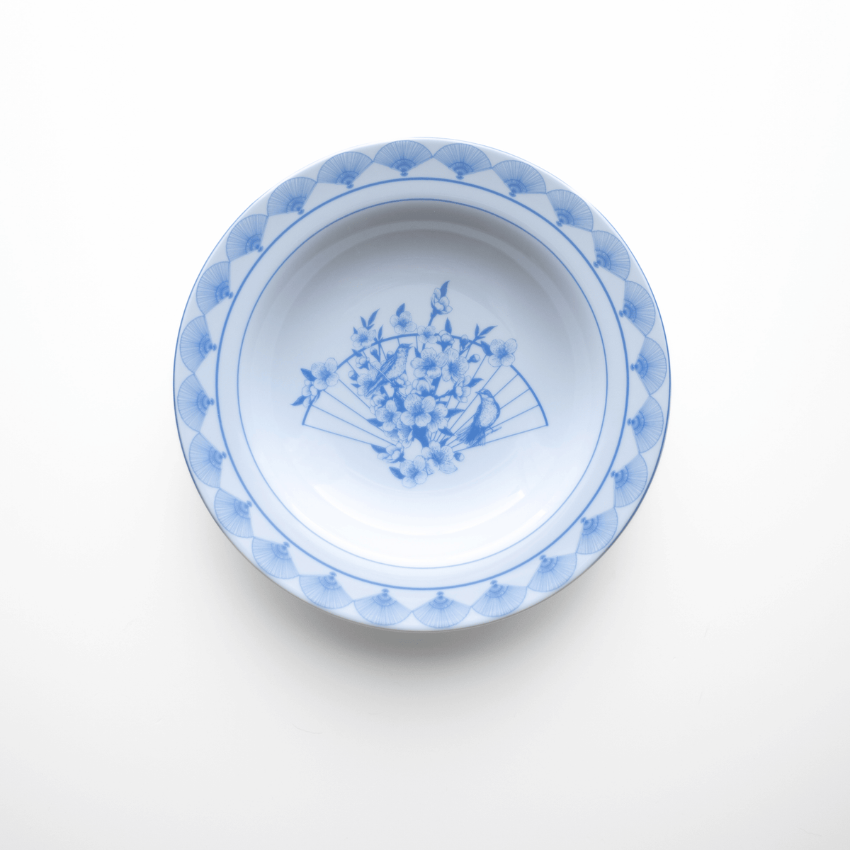 Blue Nightingale Porcelain Pasta Bowls, Set of 4