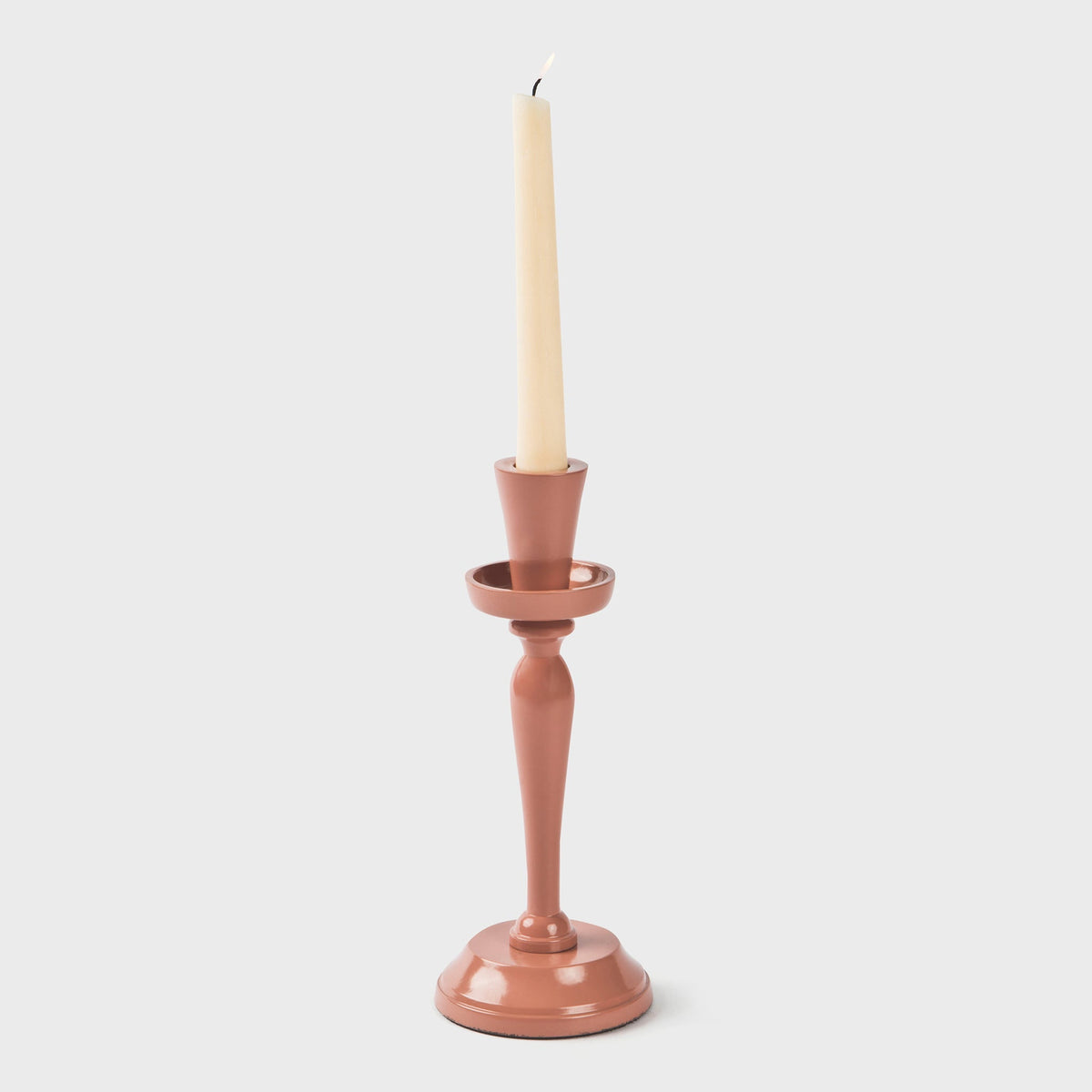 Solene Pink Aluminum Candlestick