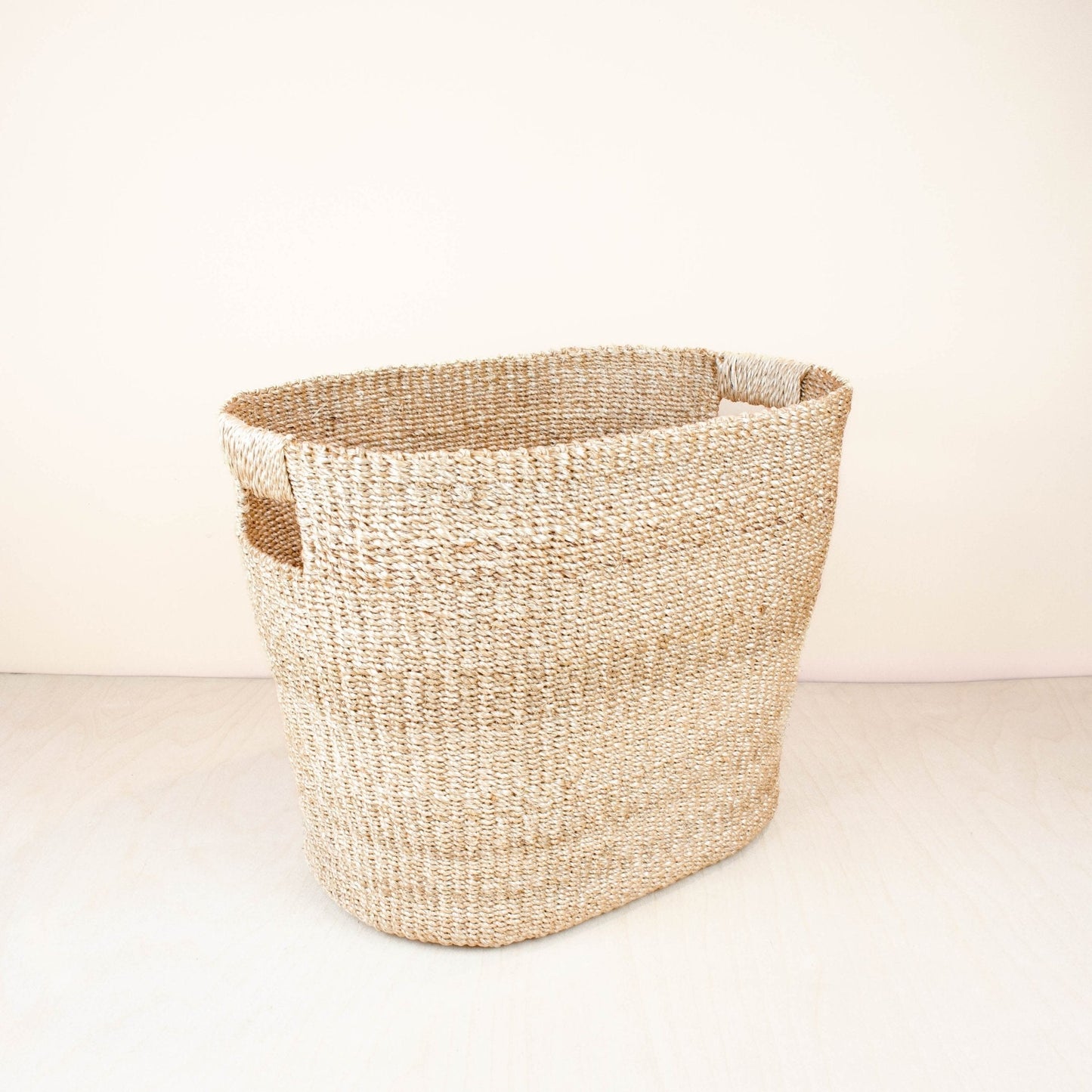 S/2 Natural Oval Abaca Baskets