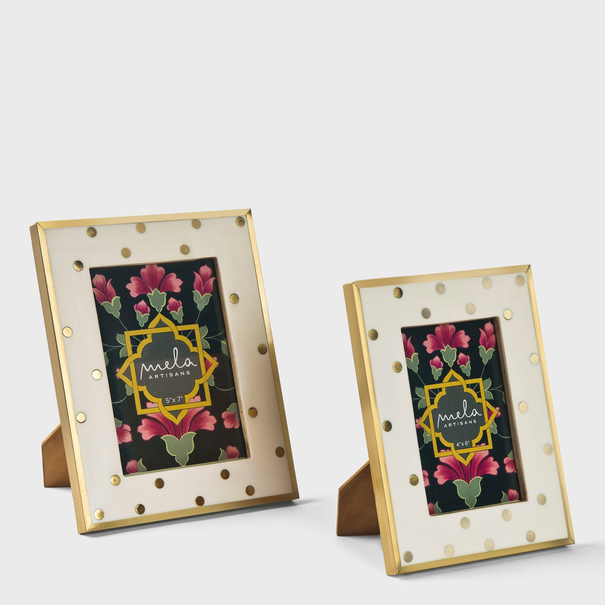 Sitara Resin & Brass Inlay Ivory Photo Frame