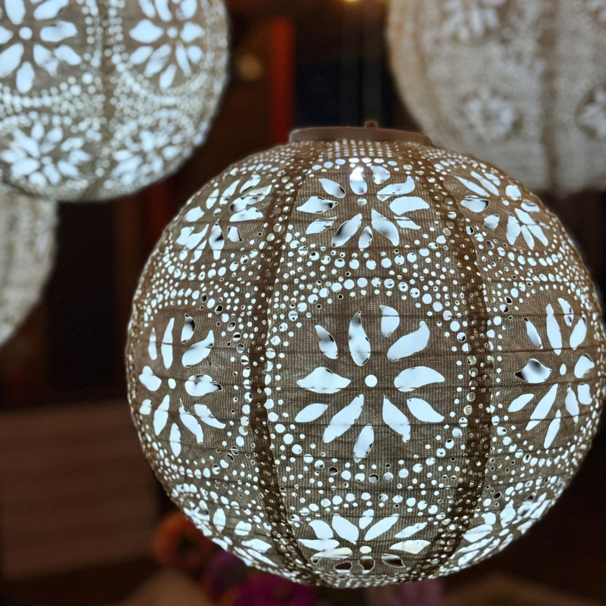 Stella Luxe Pearl Boho Battery-Powered Lantern 3-pack