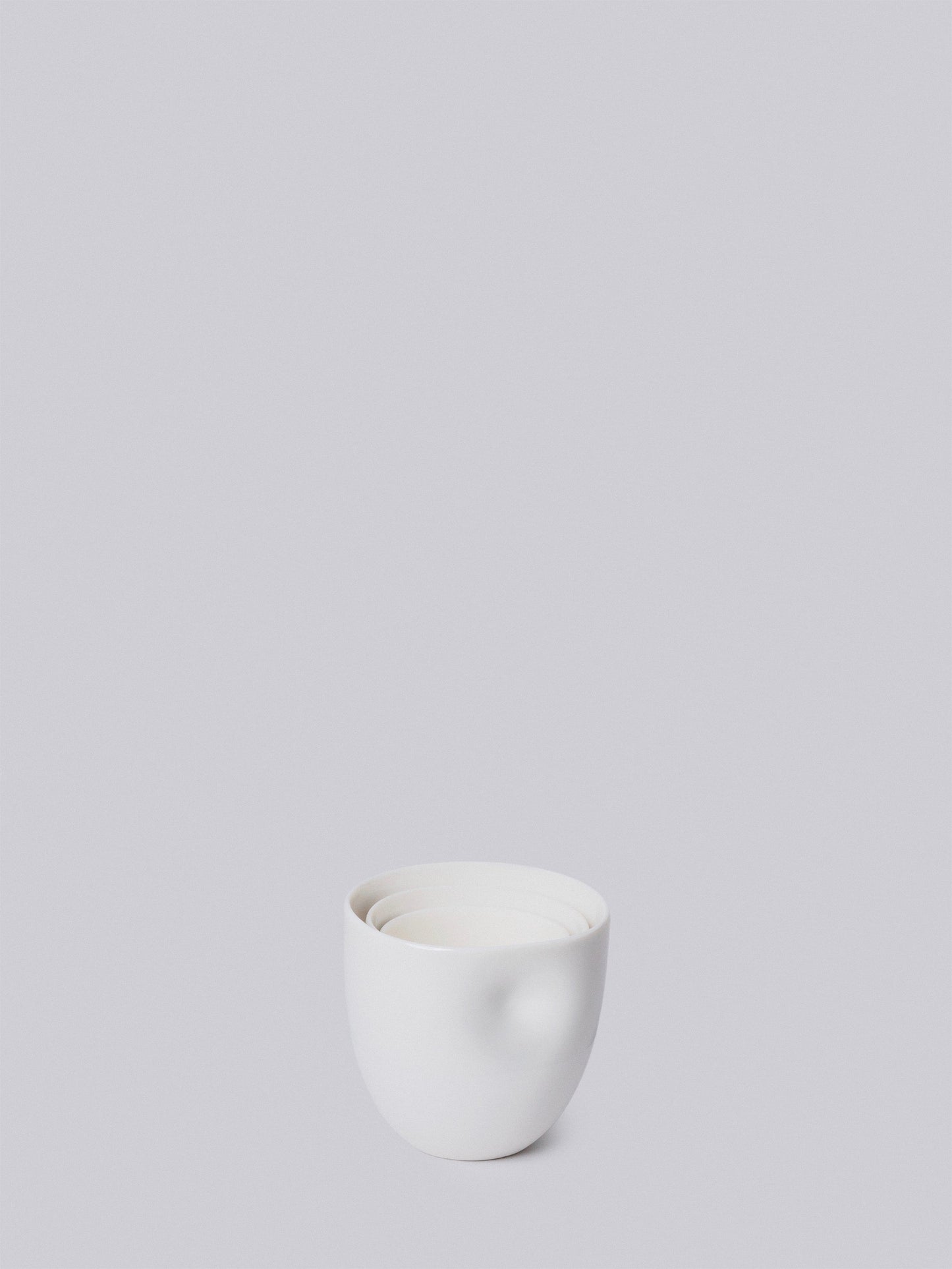 Unique Series Thumb Print Porcelain Cup - Bisque