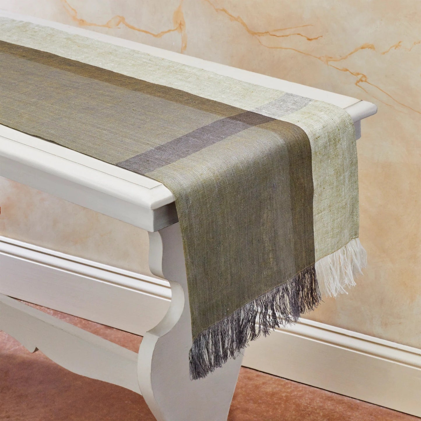 HINTERLAND Handwoven Linen Table Runner. 100% Flax Linen – Fair Trade – Artisan Made - Osadia Concept Store