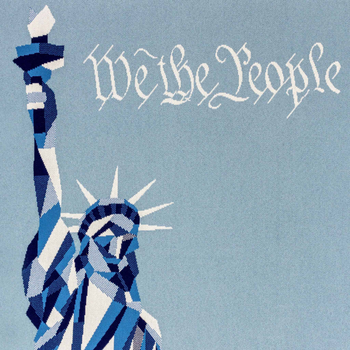 Statue of Liberty | We the People - Cotton Sustainable Knit Modern Throw Blanket