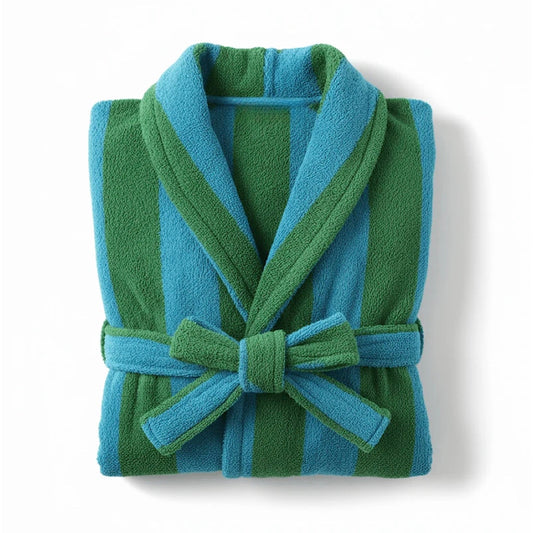 Ultra Soft Retro Whimsical Stripe Bath Robe
