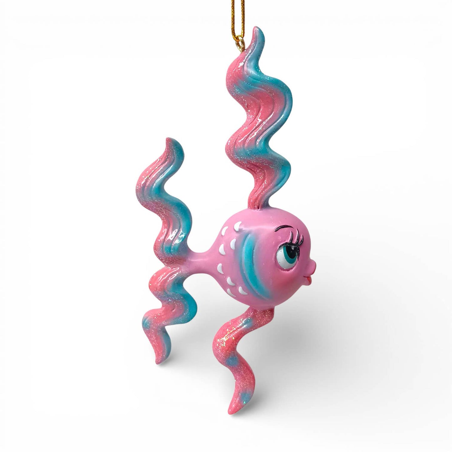 Miss Flirty Fins 4.5" Pink Prissy Fish Ornament | Miss Fluff December Diamonds