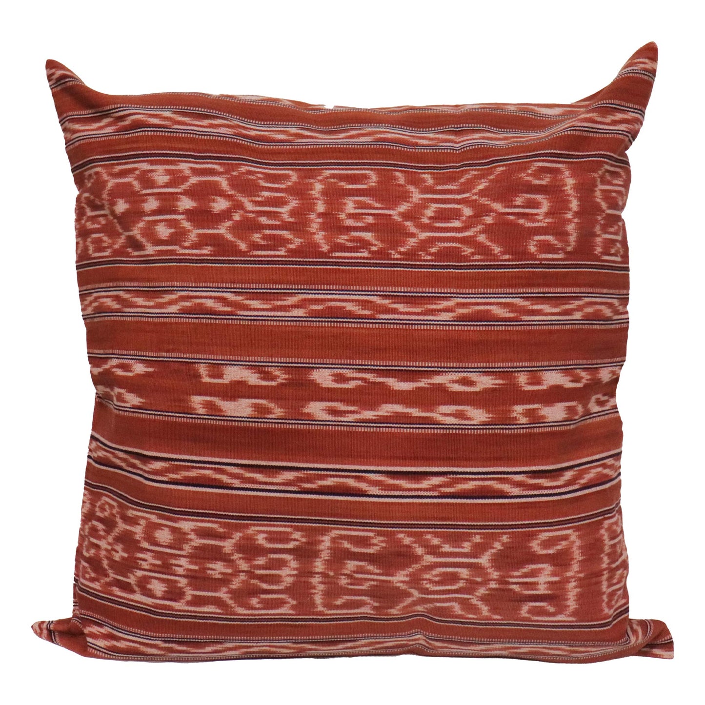Handwoven Ikat Pillow Cover, Brown. 20 x 20 inches, Cushion Throw