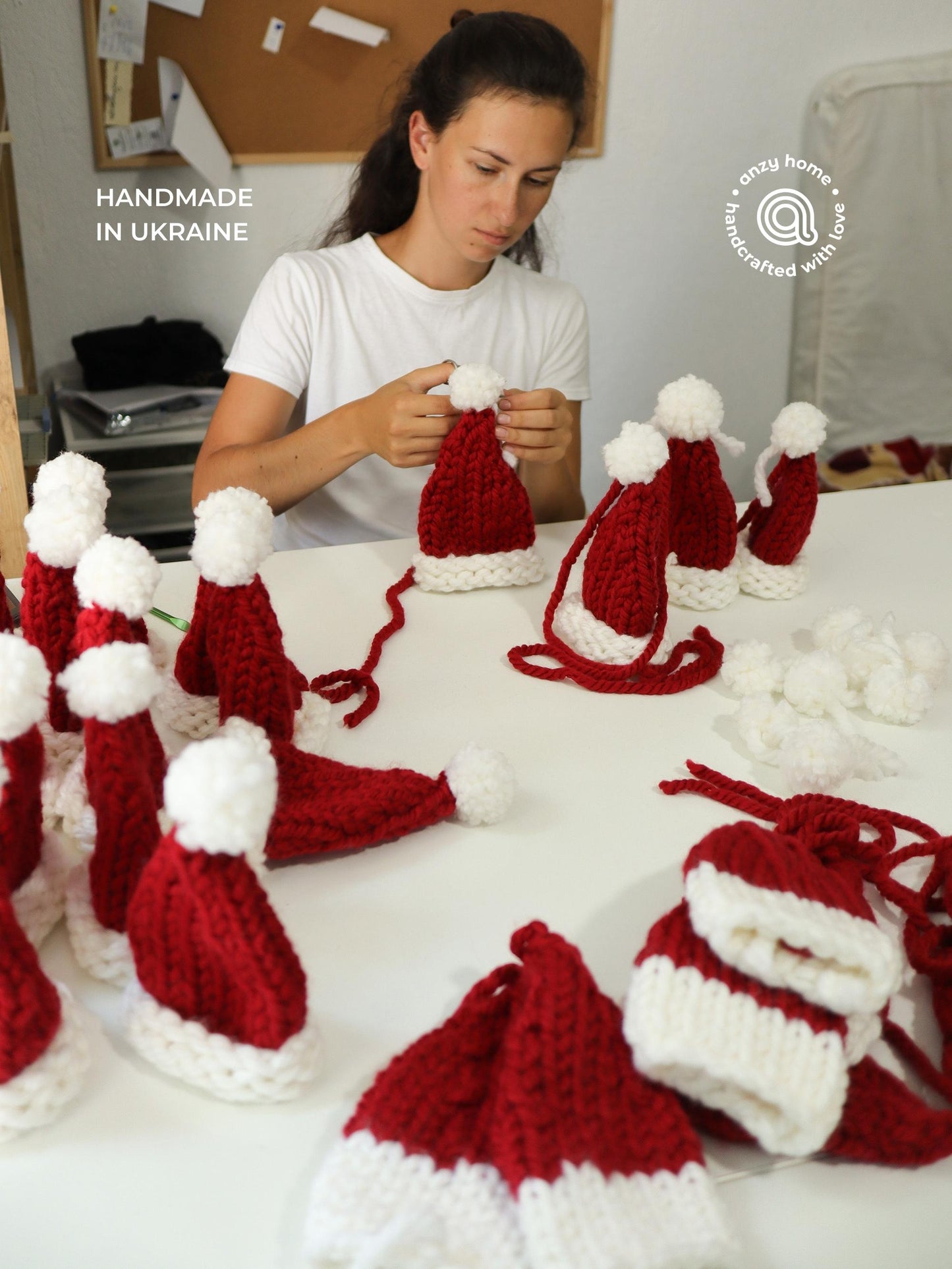 Knitted Santa Hat Christmas Tree Toppers