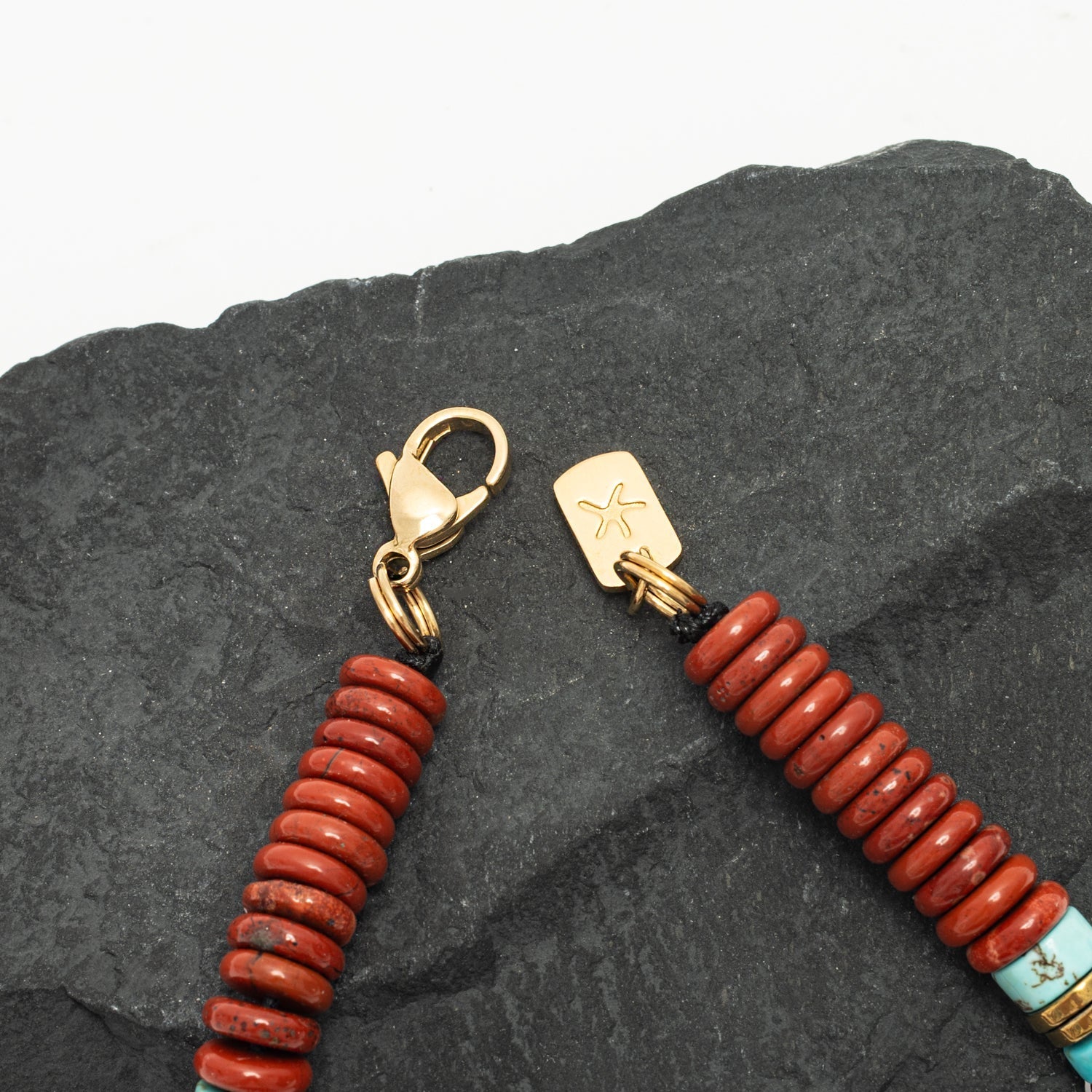 Nomadic Turquoise & Red Jasper Rope Beaded Necklace - Osadia Concept Store