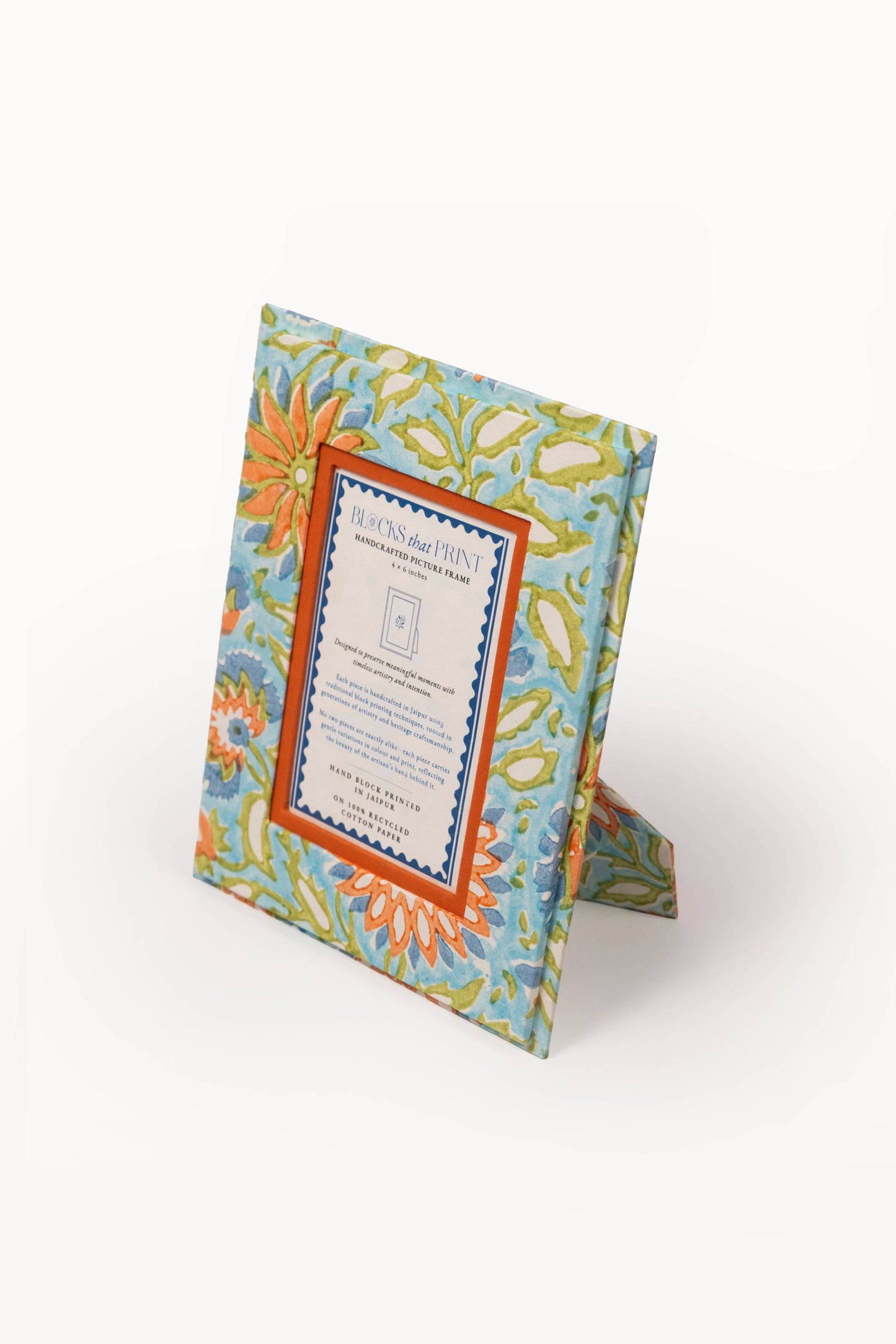 Medium Block Print Photo Frame (4 x 6)  - Vintage Marigold