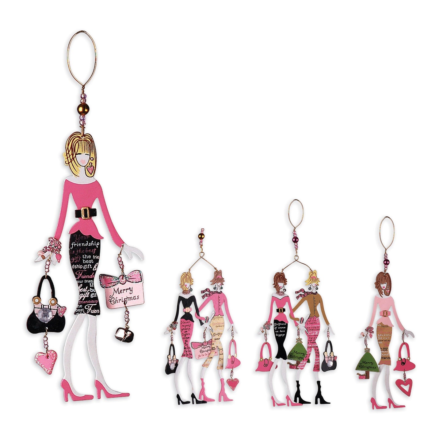 Chic Boutique Girlfriends Ornaments - Set of 4