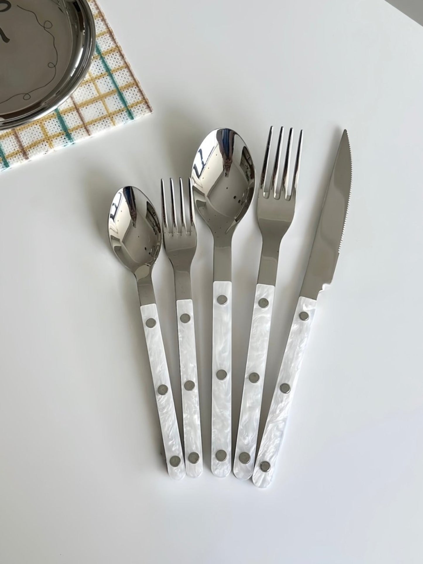 S/10 Modern Nebula Cutlery, Bistrot Style Rivet Flatware Set